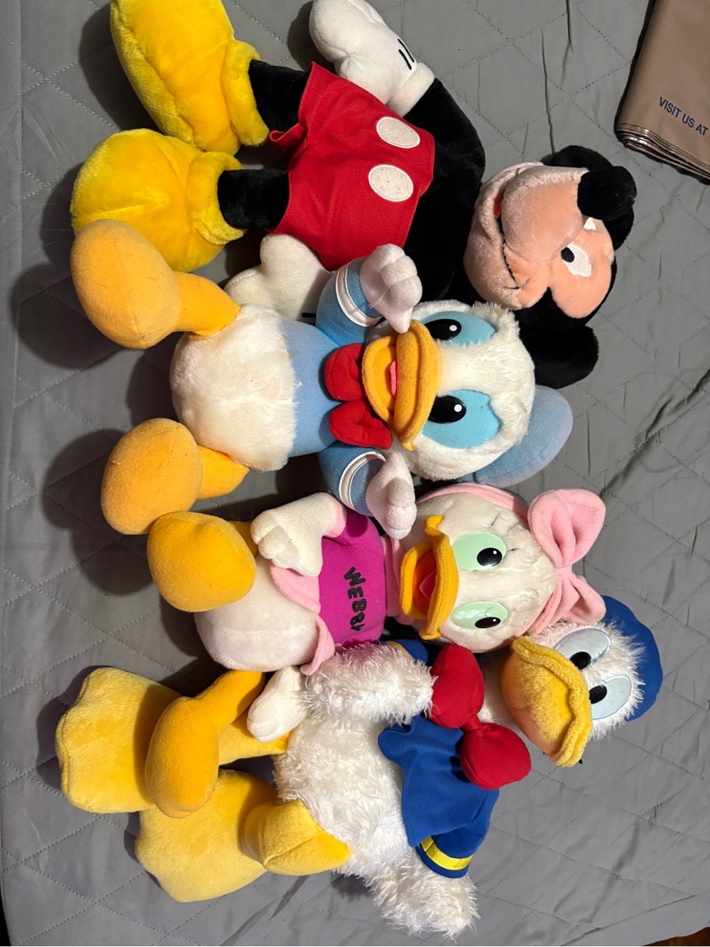Vintage Y2K Disney Plush Characters Set - Yellow, Red, Blue, Pink, White